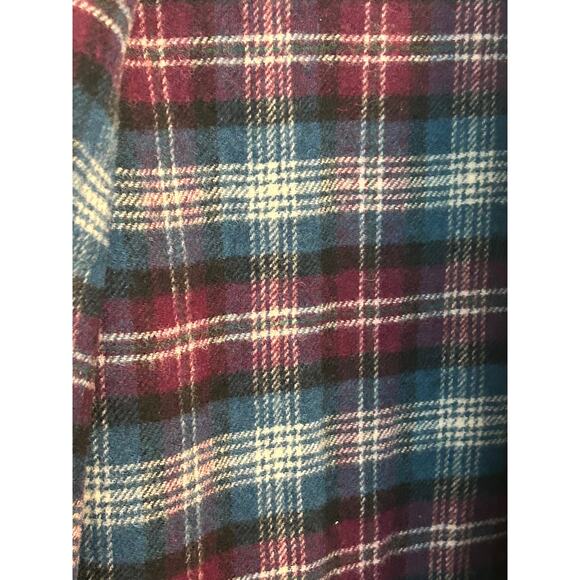 Woolrich Woman Vintage Wool Shacket Burgandy Blue Size S - Picture 10 of 13